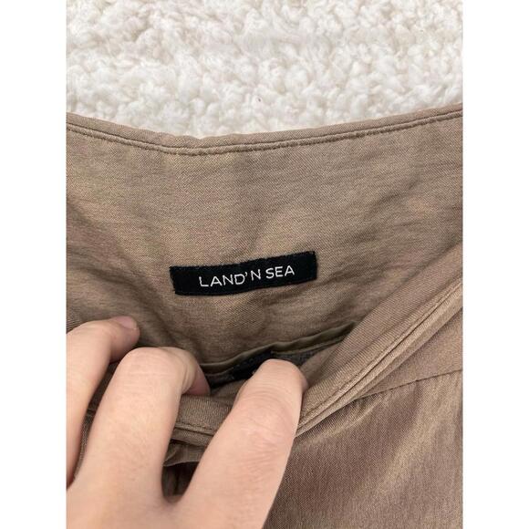 Land' N Sea Women's Wide Leg Pants Size 8 Polyester Blend Beige Career Casual - Picture 5 of 8